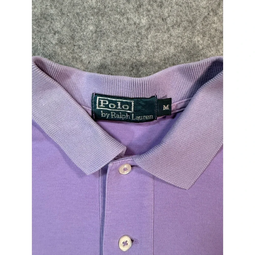 Polo Ralph Lauren Mens Purple Short Sleeve Polo Shirt Yellow Pony Logo Size M